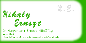 mihaly ernszt business card